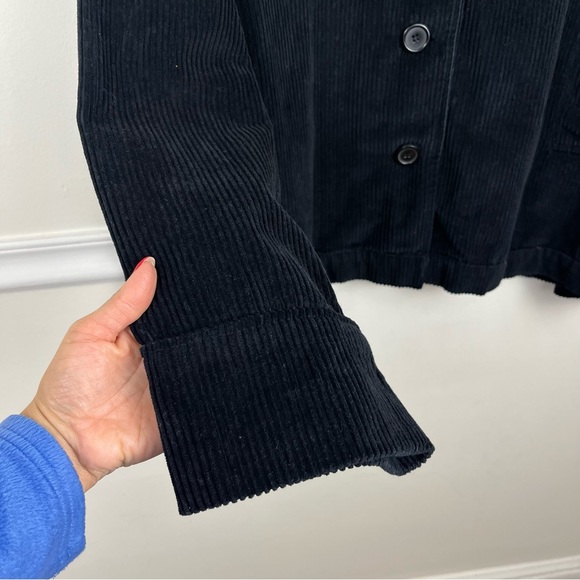 Charlie Joe Black Lexus Ribbed Corduroy Chore Jacket 100% Cotton Boxy M - Picture 5 of 12